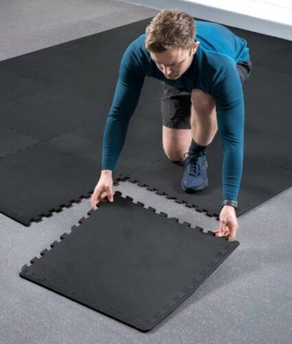 Non-slip green exercise mat for home workouts