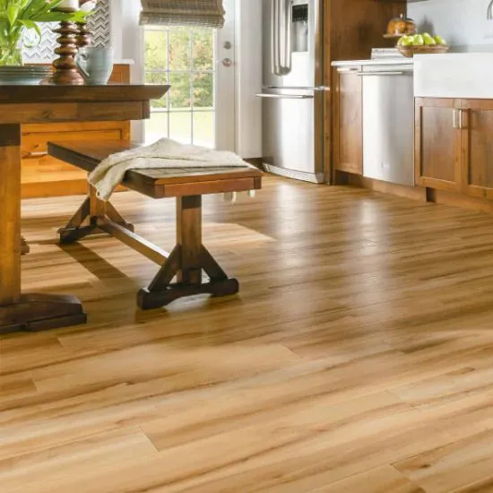 Parquet style vinyl flooring in an elegant office space