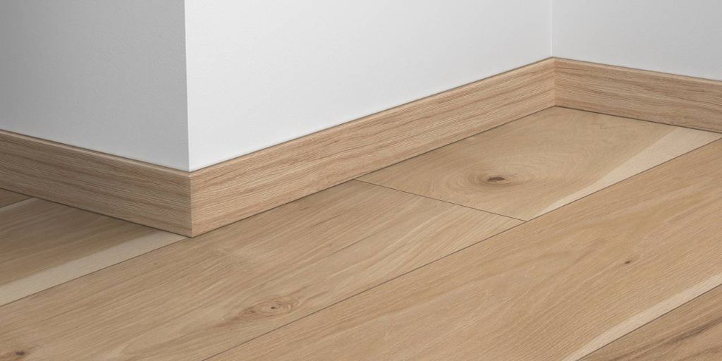 PVC skirting board with water-resistant finish