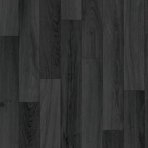 Black Modern Wood Effect Anti-Slip Vinyl Sheet