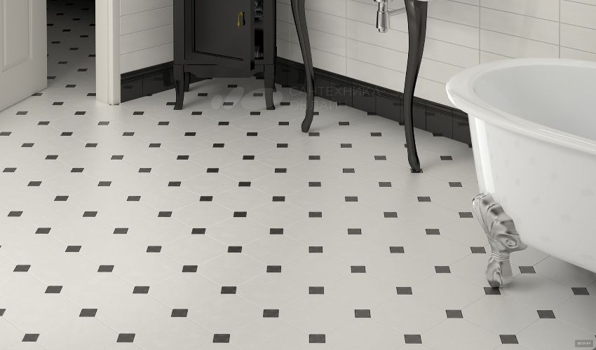 Octagon & Dot floor tiles