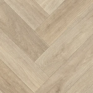 Precut Greige Herringbone Parquet effect Sheet