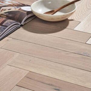Frosted Oak Herringbone Floor