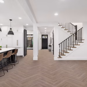 Pale Ash Herringbone Vinyl Flooring