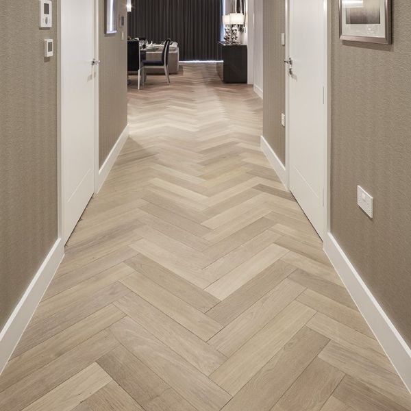Hallways herringbone floor