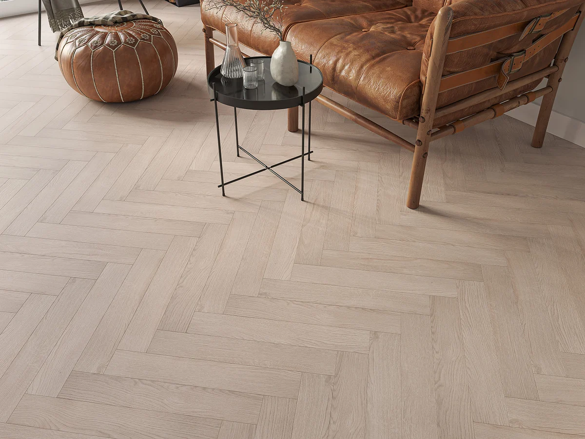 Light Ash Herringbone Flooring