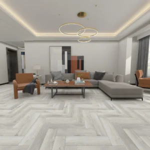 Light Grey Oak Herringbone Flooring