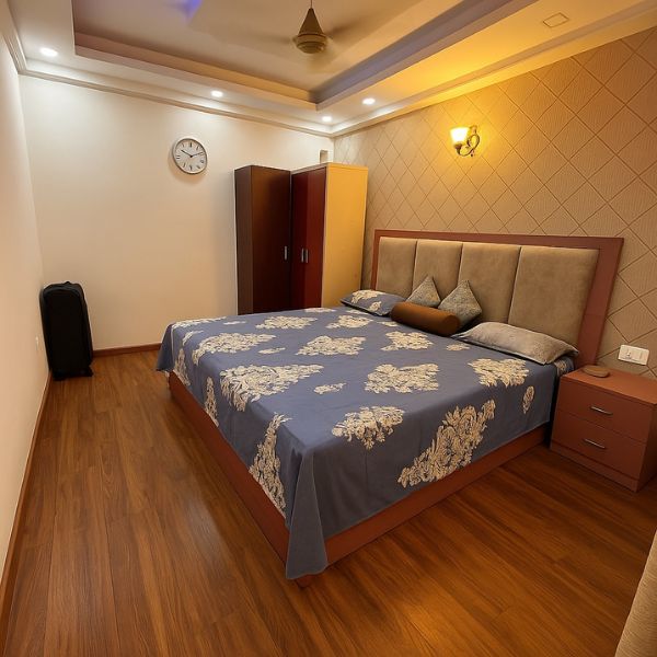 Wooden flooring in bedroom