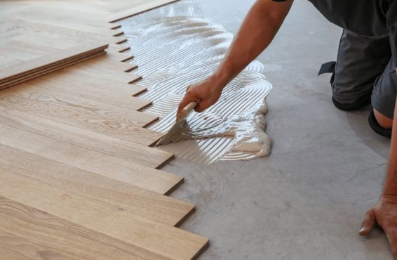 Wooden flooring installation